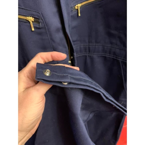 NWOT Red Kap CC18NV5 Zip-Front Cotton Coverall Navy Blue Snap Ankle Cuff 52 LN - Picture 5 of 5